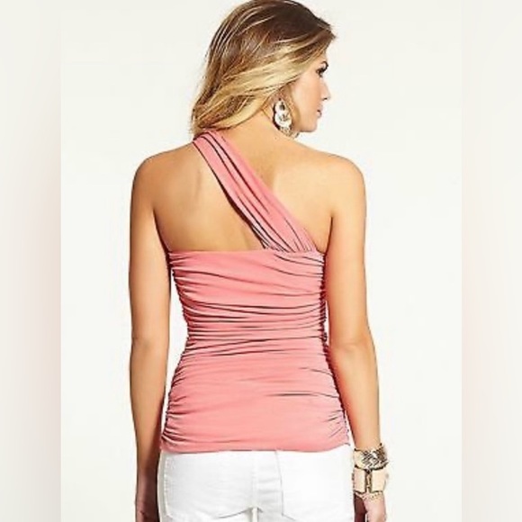 Guess pink one sleeve top. P2P-14.5". length- 29". - Picture 2 of 3